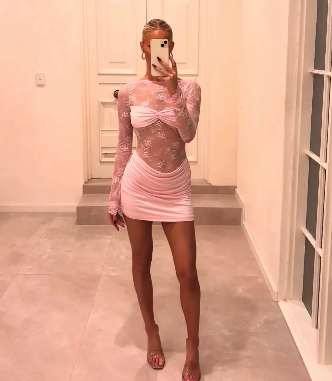 Benni Oskar mini dress pink for rent on The Volte - main image