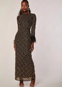 Virgos Lounge Winona Dress Black Gold Size 8 for rent on The Volte - image 1
