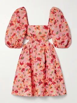 Zimmermann Lightburst Cutout Linen Mini Dress Floral Size 2 / AU 12 for rent on The Volte - image 4