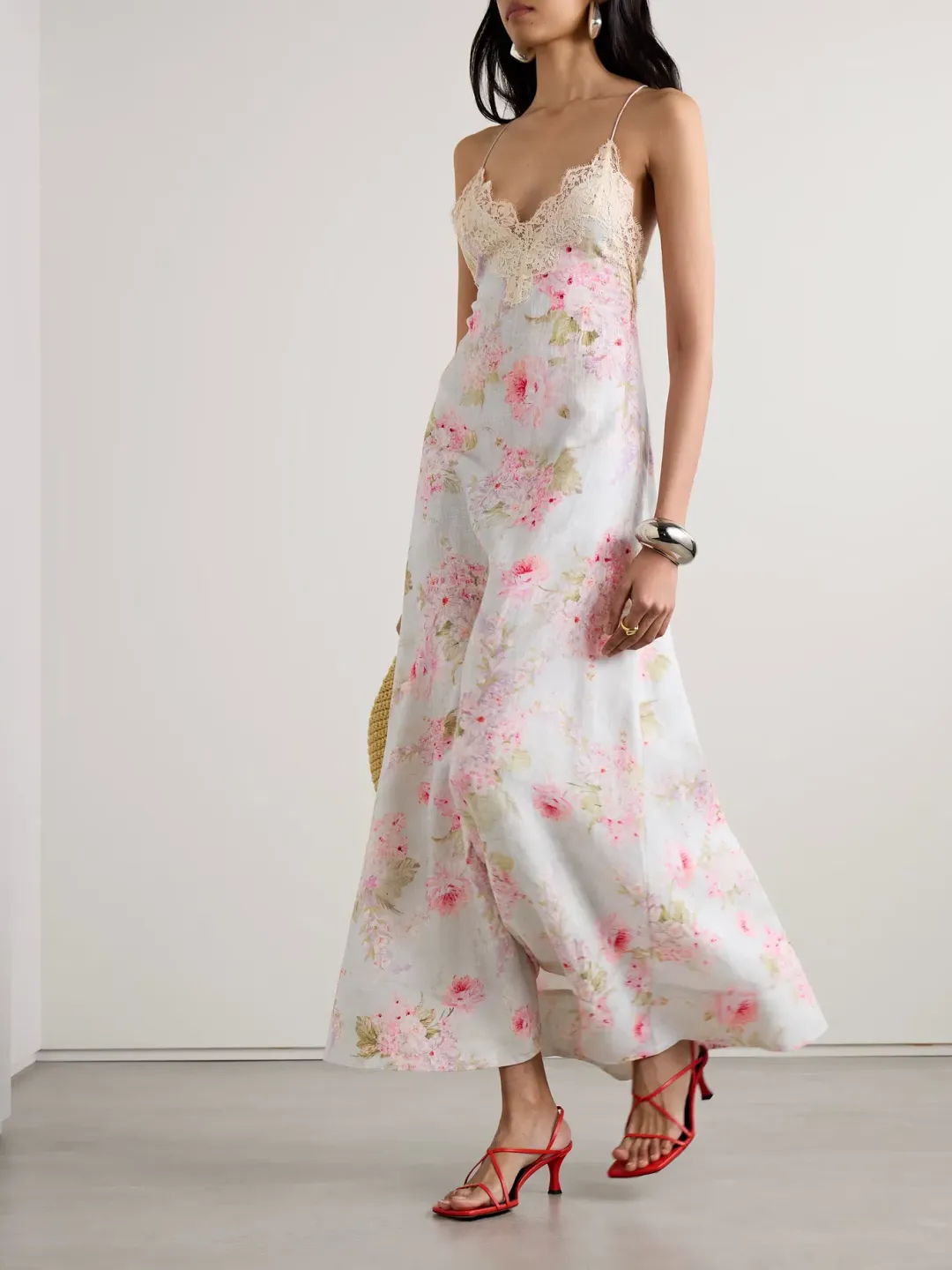 Zimmermann Halliday Lace Trimmed Maxi Dress Floral Print Size 2 AU 12 for rent on The Volte - main image