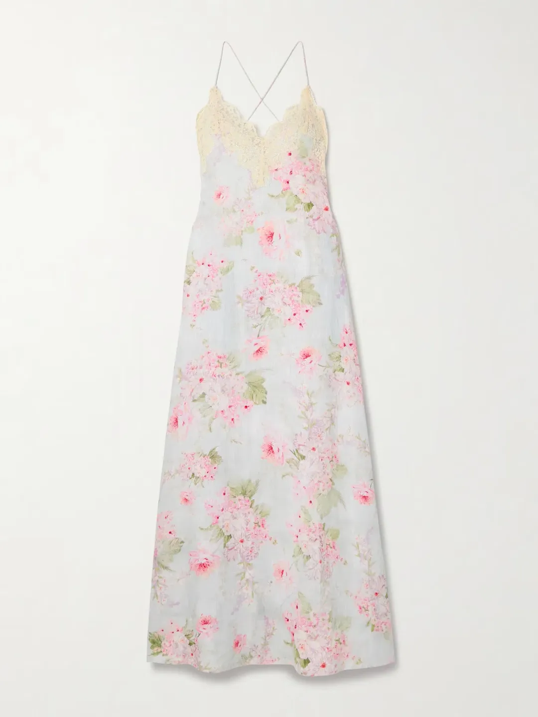 Zimmermann Halliday Lace Trimmed Maxi Dress Floral Print Size 2 AU 12 for rent on The Volte - main image