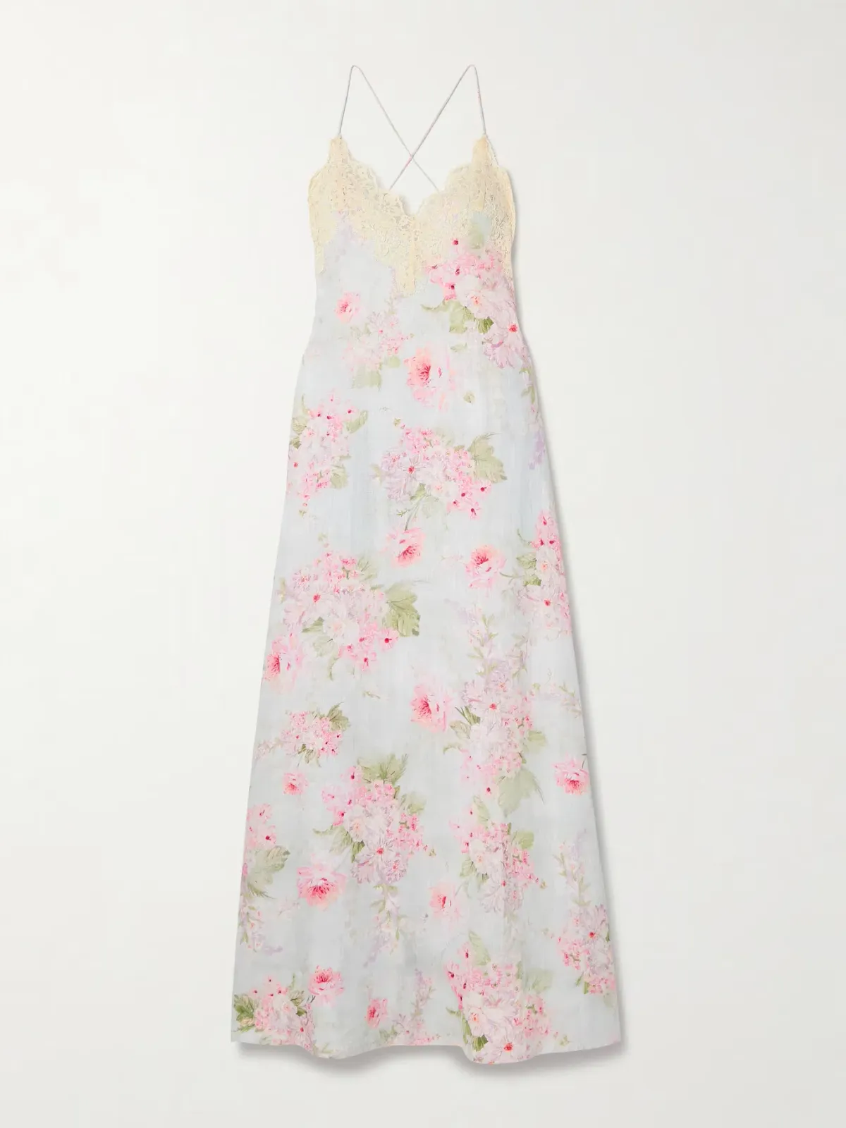 Zimmermann Halliday Lace Trimmed Maxi Dress Floral Print Size 2 AU 12 - Image 3