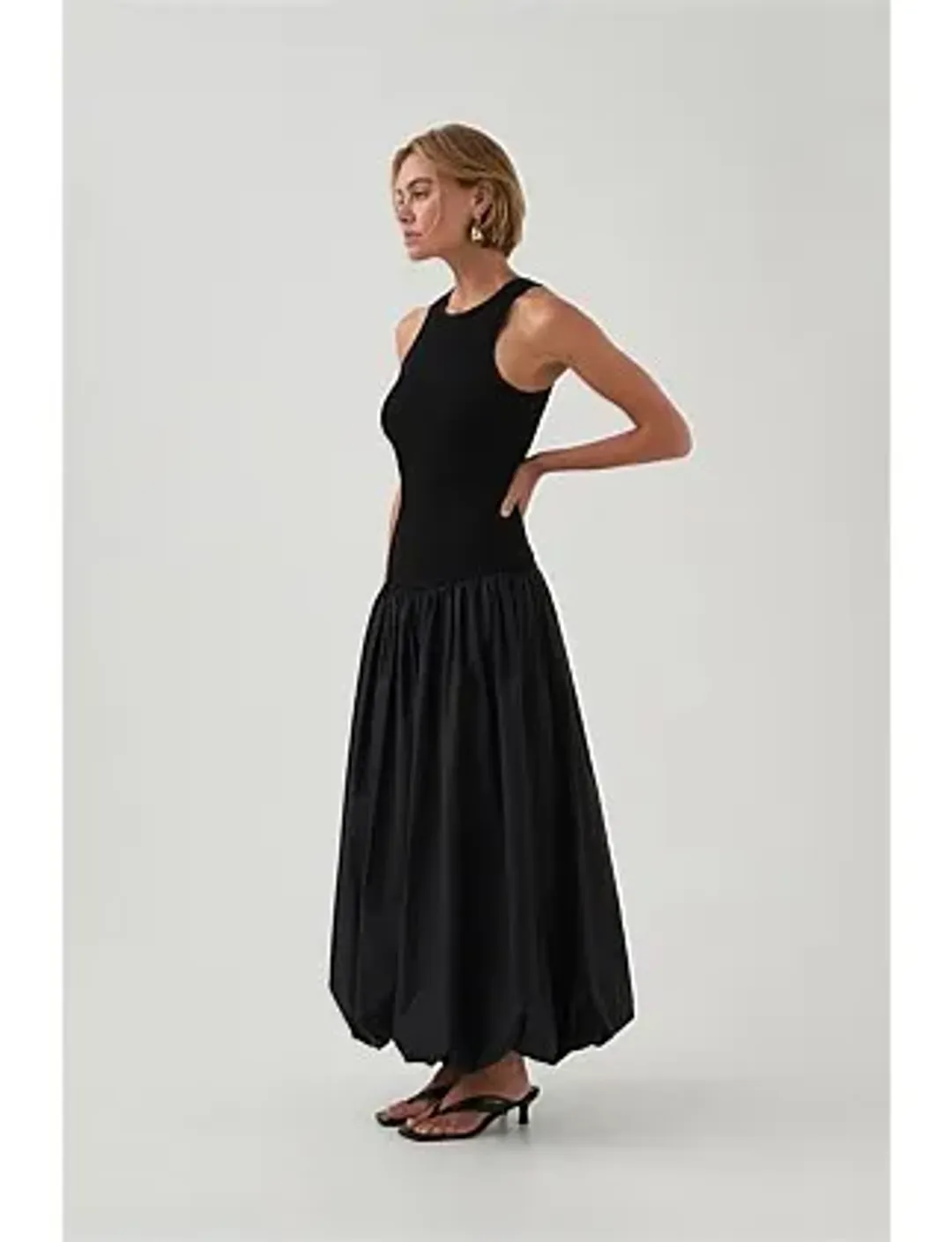 Havana Bubble Midi Dress Black Size 8/S for rent on The Volte - main image