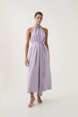 Aje Mariel Trapeze Midi Dress Lilac Size 10 for rent on The Volte - image 1