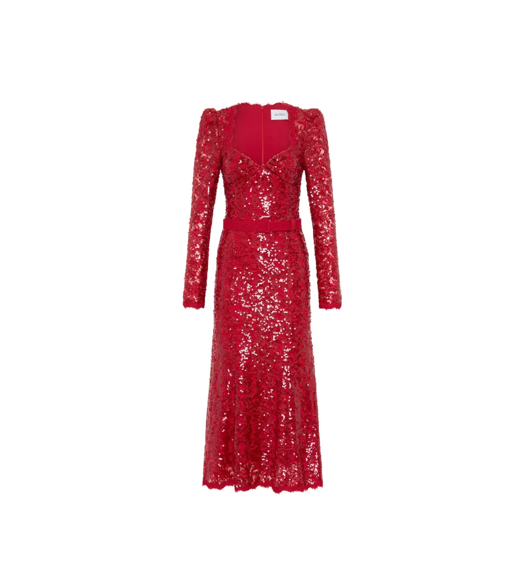 Rebecca Vallance Leyla Long Sleeve Midi Dress in Red Sequin Size AU 10 for rent on The Volte - main image