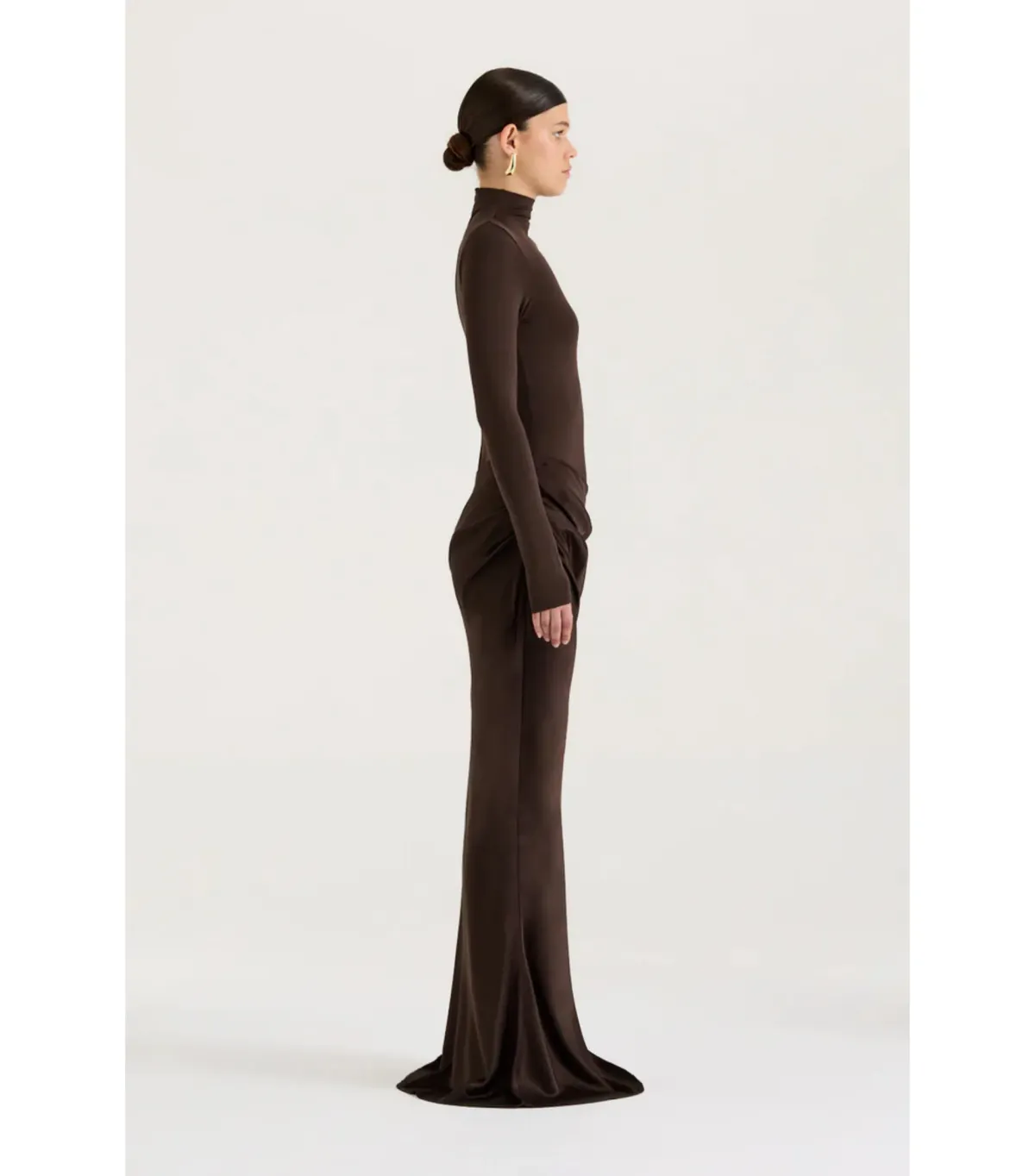 Henne Soraia Long Sleeve Maxi Dress Chocolate Size S / AU 8 - Image 3
