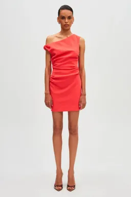 MISHA Mallory Crepe Mini Dress in Coral Size 8/S for rent on The Volte - image 1