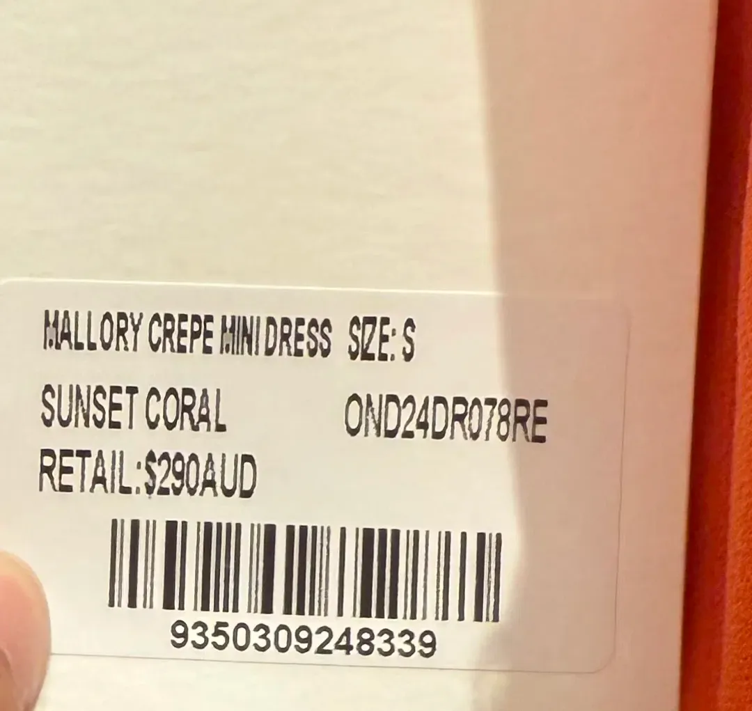 MISHA Mallory Crepe Mini Dress in Coral Size 8/S for rent on The Volte - main image