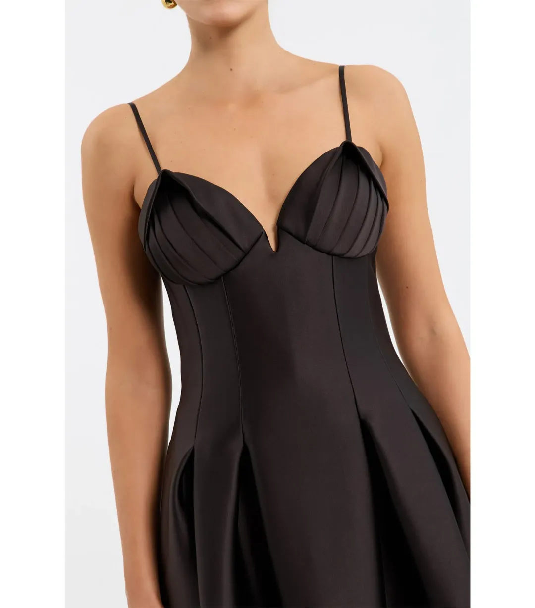 Rebecca Vallance Saskia Midi Dress Chocolate Size AU 8 for rent on The Volte - main image