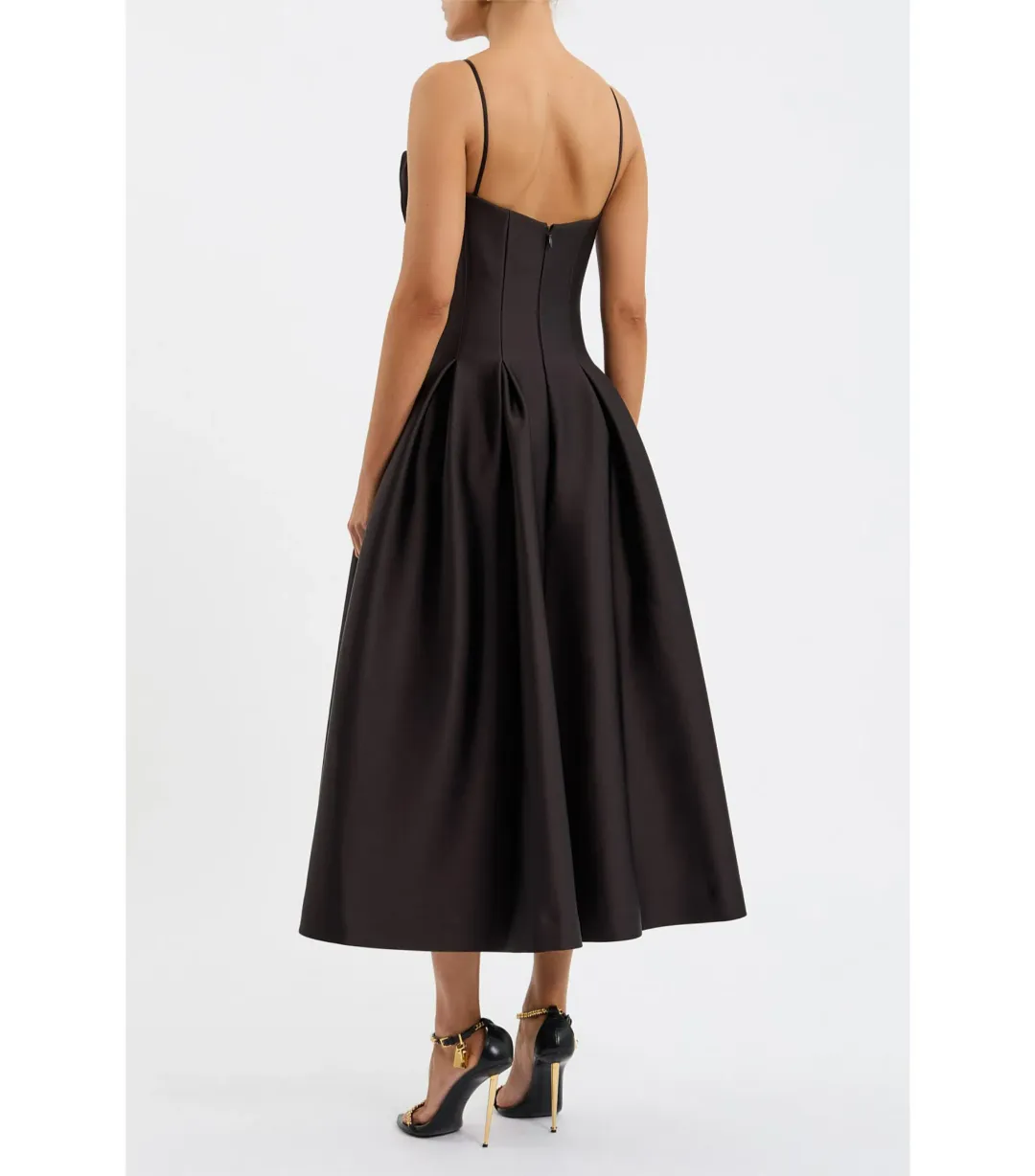 Rebecca Vallance Saskia Midi Dress Chocolate Size AU 8 for rent on The Volte - main image