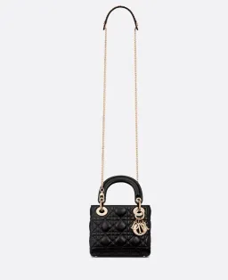 Mini Lady Dior Bag Black Cannage Lambskin for rent on The Volte - image 6
