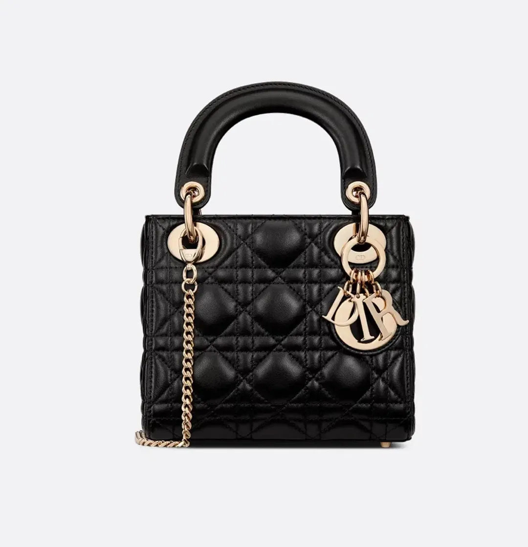 Mini Lady Dior Bag Black Cannage Lambskin for rent on The Volte - main image