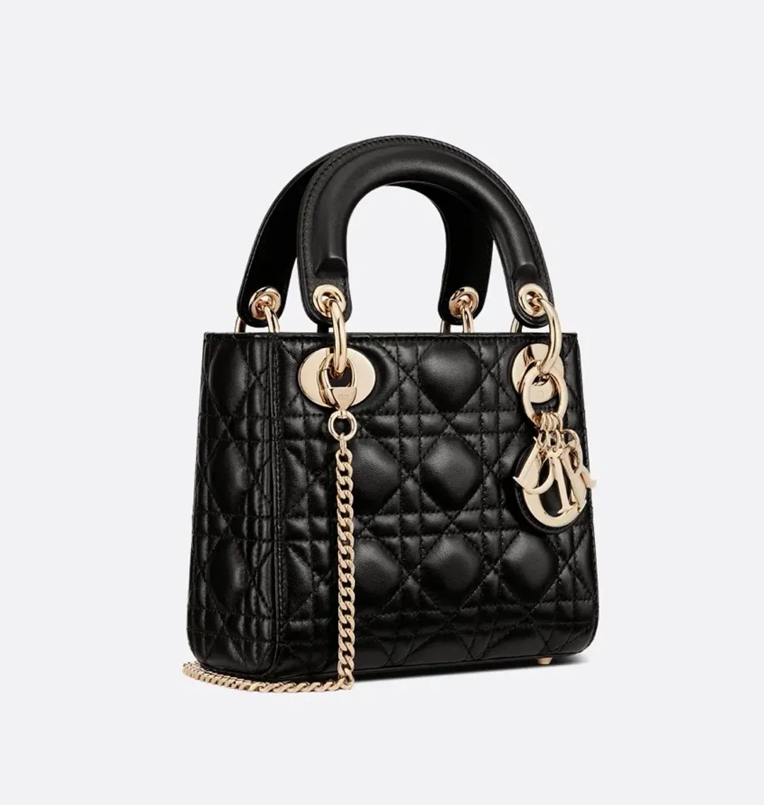 Mini Lady Dior Bag Black Cannage Lambskin for rent on The Volte - main image