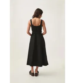 Aje Clay Belted Midi Dress in Black Size AU 8 for rent on The Volte - image 3