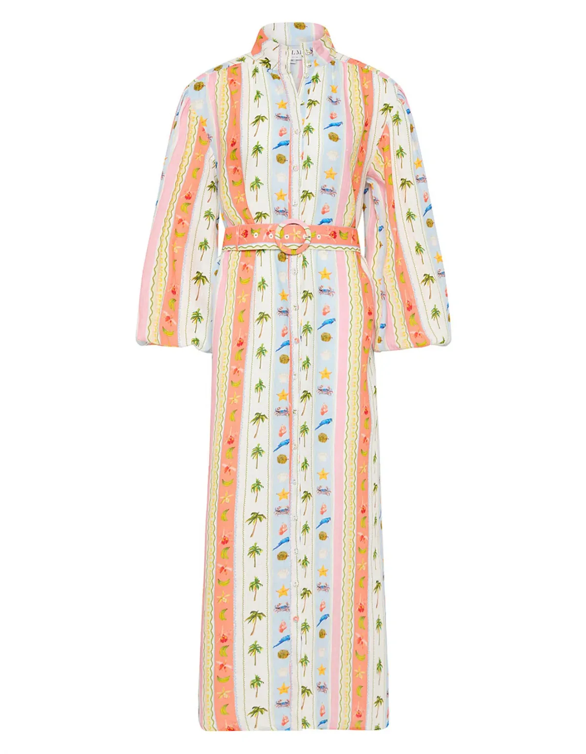 Palm Noosa Noddy Maxi Dress in Tropical Stripe Size 10 - Image 5