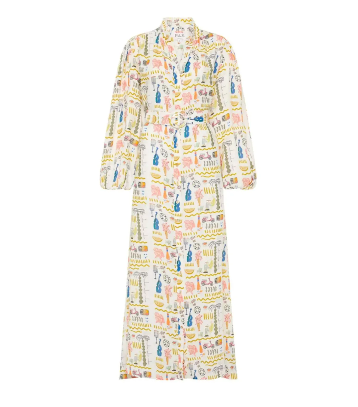 Palm Noosa Noddy Maxi Dress Verano White Print Size AU 10 - Image 4