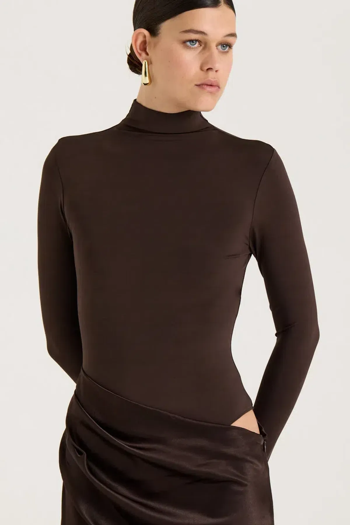 Henne Soraia Long Sleeve Maxi Dress Brown Size S / Size AU 8 - Image 3