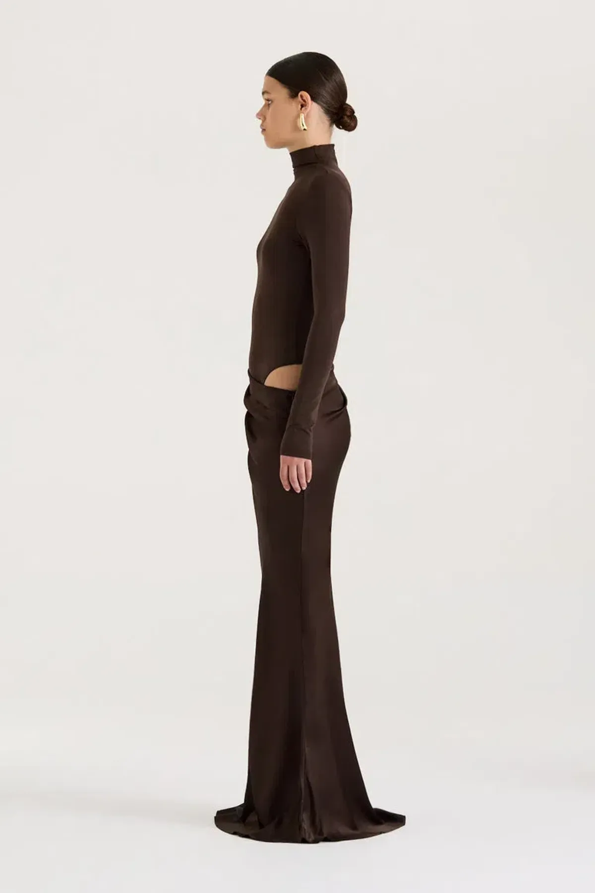Henne Soraia Long Sleeve Maxi Dress Brown Size S / Size AU 8 - Image 5