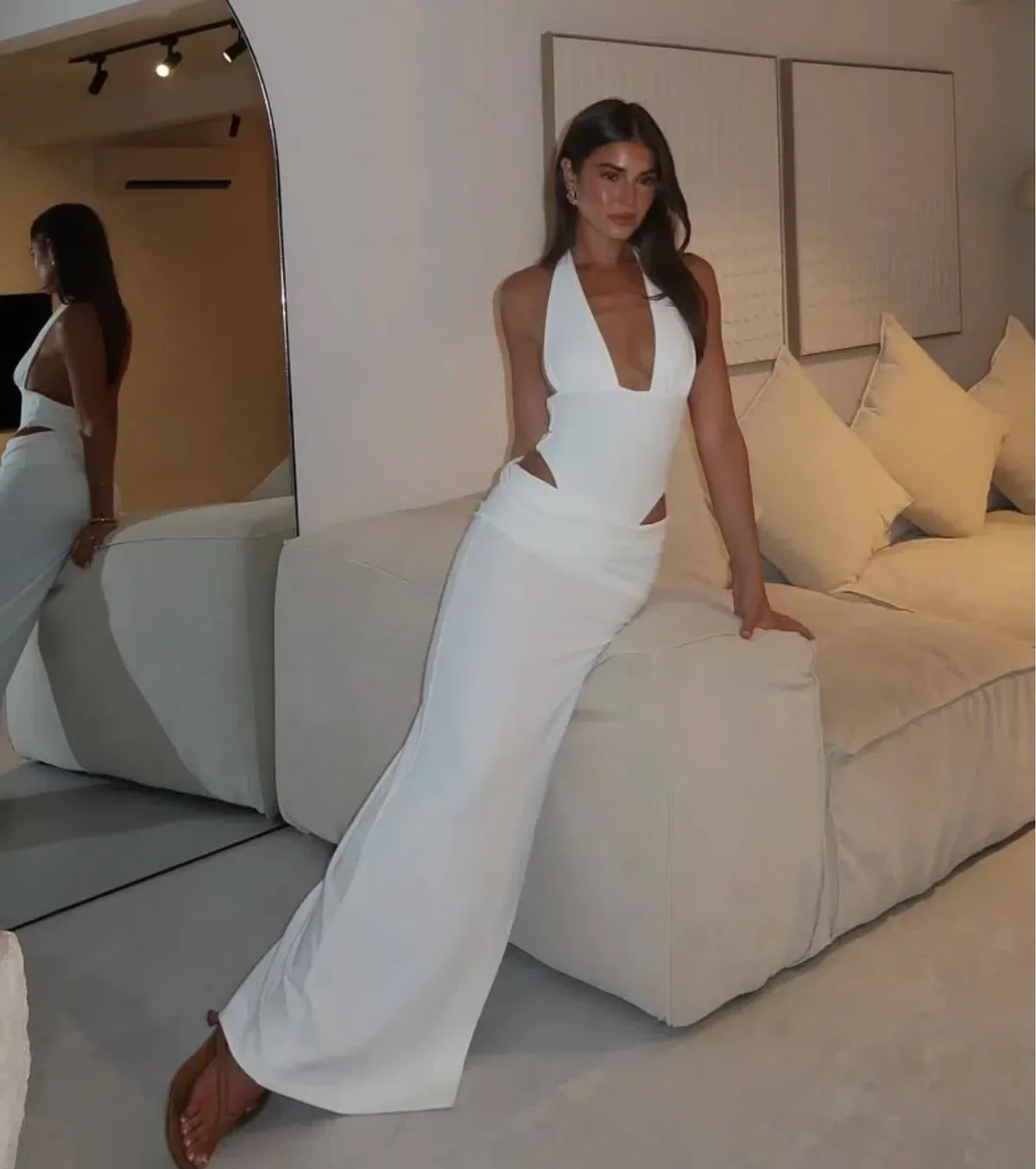 Natalie Rolt Becca Set Top and Maxi Skirt in White Size 6 - Image 1