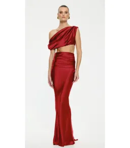 Effie Kats Perez Top and Maxi Skirt Set Runway Red Size AU 10 for rent on The Volte - image 1