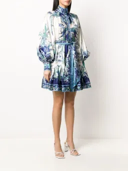 Zimmermann Glassy Placement Silk Mini Dress in Navy Phoenix Size 1 / AU 10 for rent on The Volte - image 2