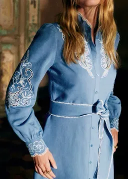 Sezane Magda Maxi Dress in Blue Size 12 for rent on The Volte - image 3