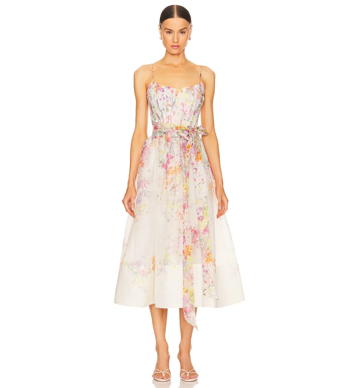 Zimmermann Natura Midi Corset Dress in Kaleidoscope Garden Floral Size 3 / AU 12 - Image 1