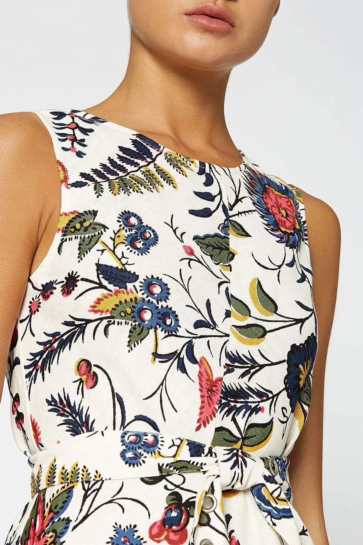 Scanlan Theodore Provence Linen Midi Dress Size AU 12 - Image 2