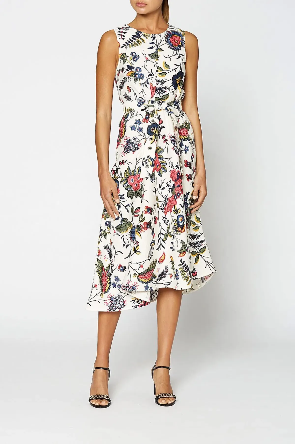 Scanlan Theodore Provence Linen Midi Dress Size AU 12 - Image 1