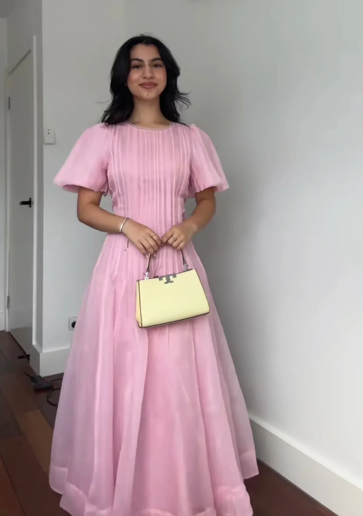 AJE Nova Pleated Midi Dress Pink Size AU 16 - Image 6