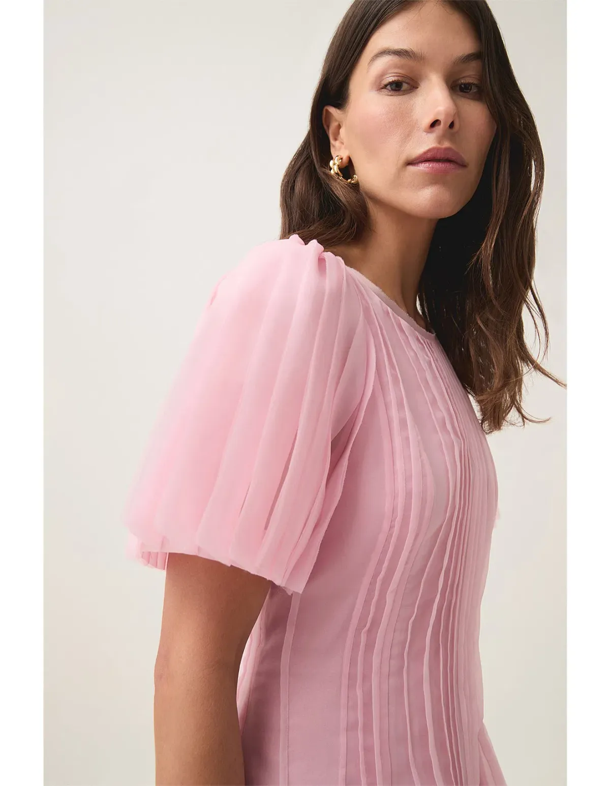 AJE Nova Pleated Midi Dress Pink Size AU 16 - Image 2
