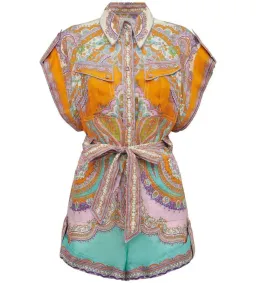 Zimmermann Lola Cuffed Playsuit Daisy Paisley Size 1 AU 10 for rent on The Volte - image 5