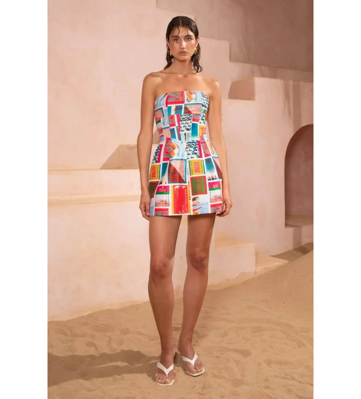 Eliya The Label Messina Mini Dress Vacanza Print Size AU 10 for rent on The Volte - main image
