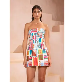 Eliya The Label Messina Mini Dress Vacanza Print Size AU 10 for rent on The Volte - image 4
