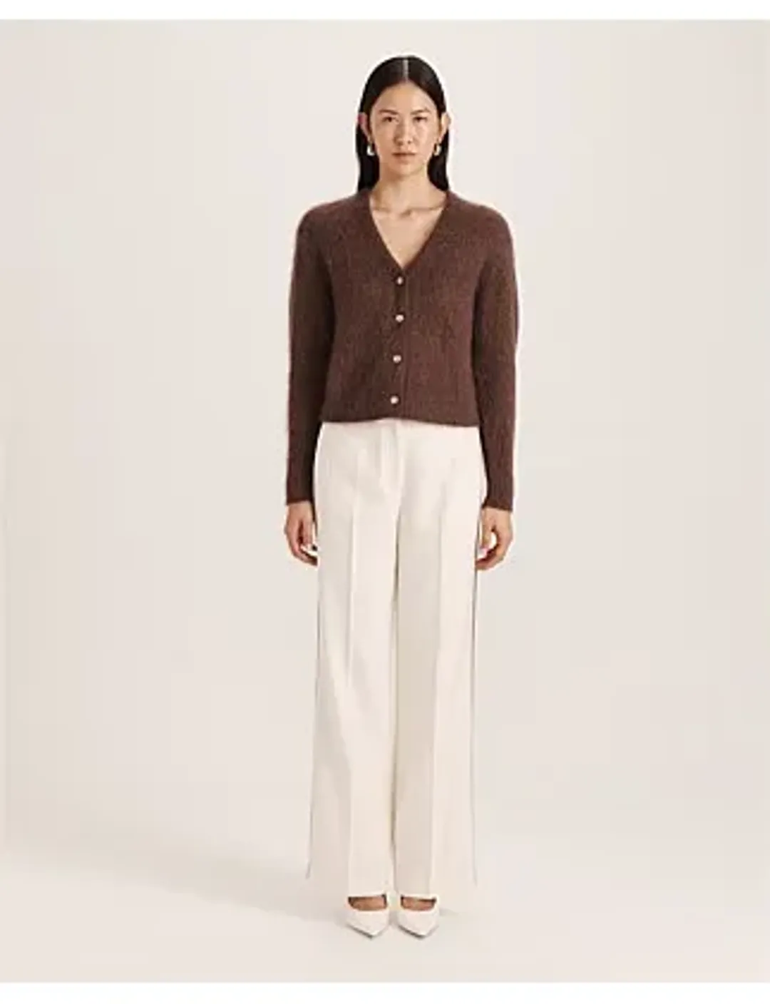 Saba Maisy Mohair Long Sleeve Cardi Choco Brown 12/M for rent on The Volte - main image