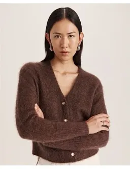 Saba Maisy Mohair Long Sleeve Cardi Choco Brown 12/M for rent on The Volte - image 1