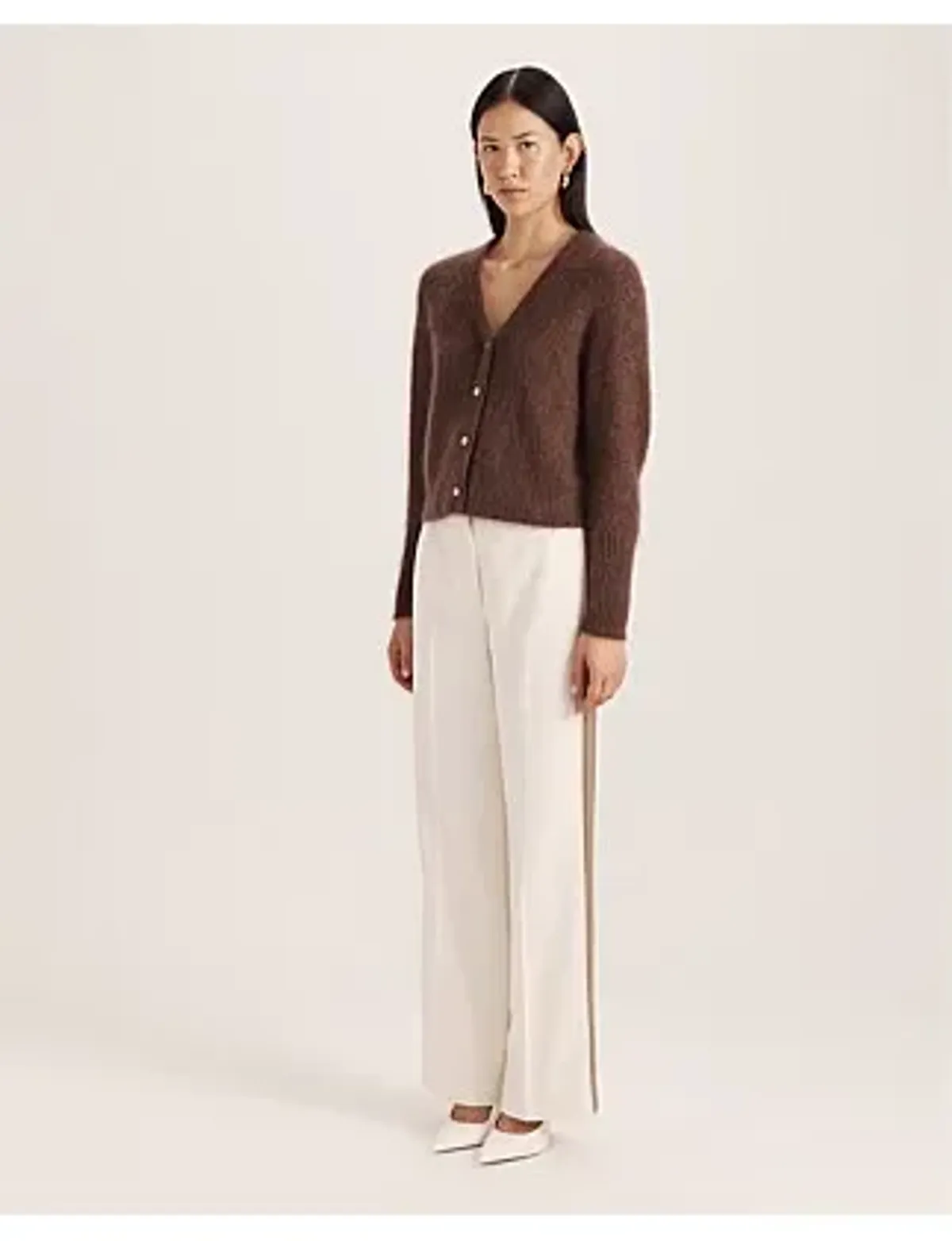 Saba Maisy Mohair Long Sleeve Cardi Choco Brown 12/M - Image 3