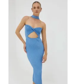 Sovere Intwine Reversible Knit Midi Dress Blue Size 10 for rent on The Volte - image 1