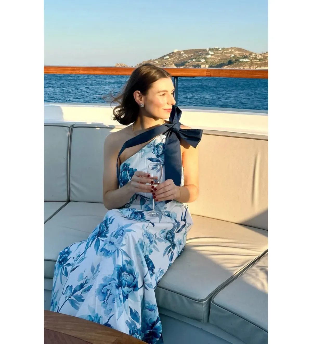 Aston Studio Mila Maxi Dress Cerulean Peony Size AU 10 - Image 4