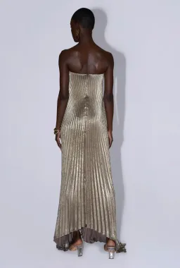 L'Idee Black Tie Gown in Gold Shimmer Size 12 for rent on The Volte - image 2