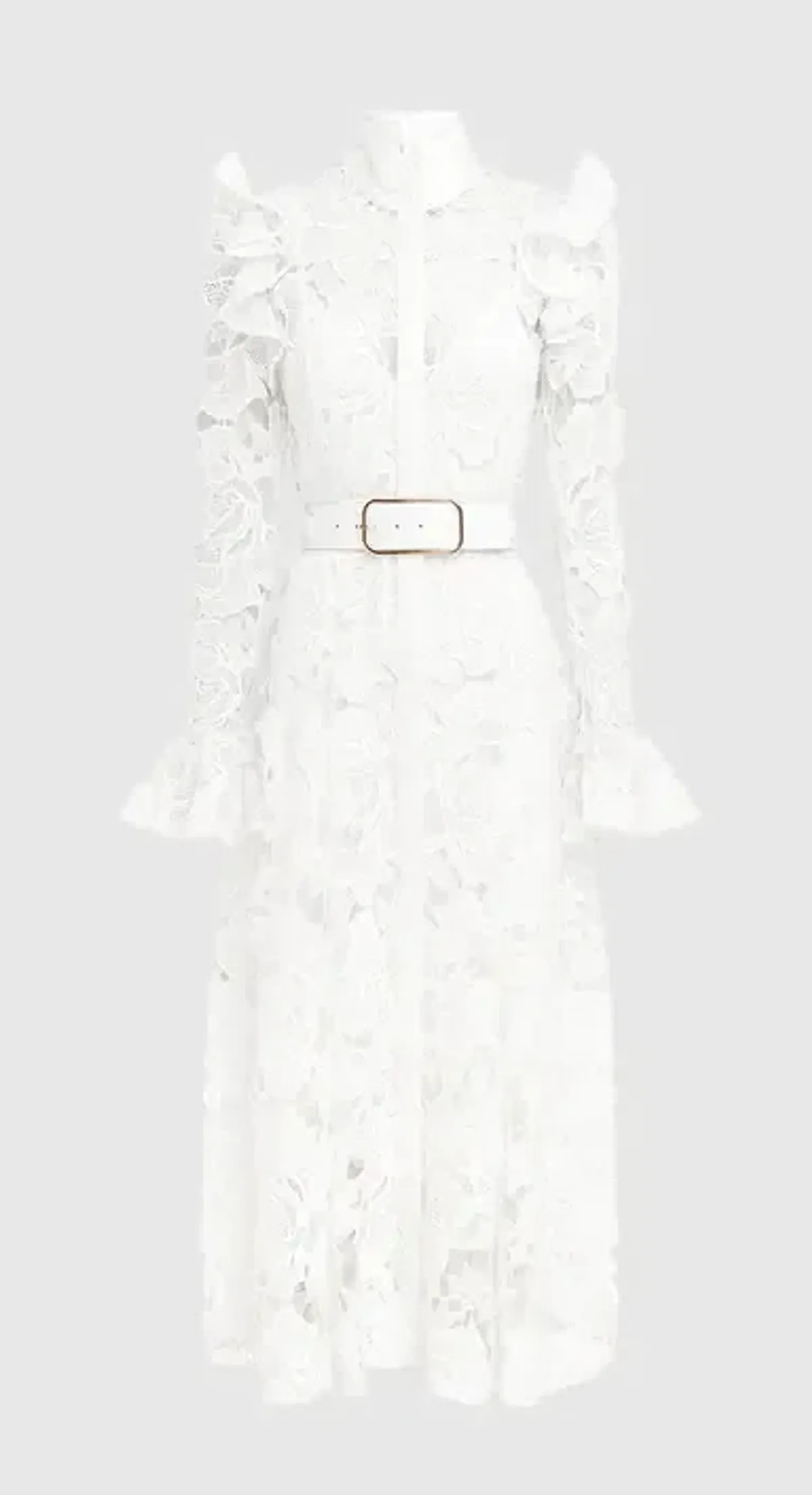 Leo Lin Aliyah Lace Butterfly Sleeve Midi Dress in Snow / White Size 10 - Image 5