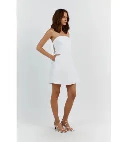 DISSH Aisle Linen Back Bow Mini Dress White Size AU 12 for rent on The Volte - image 2