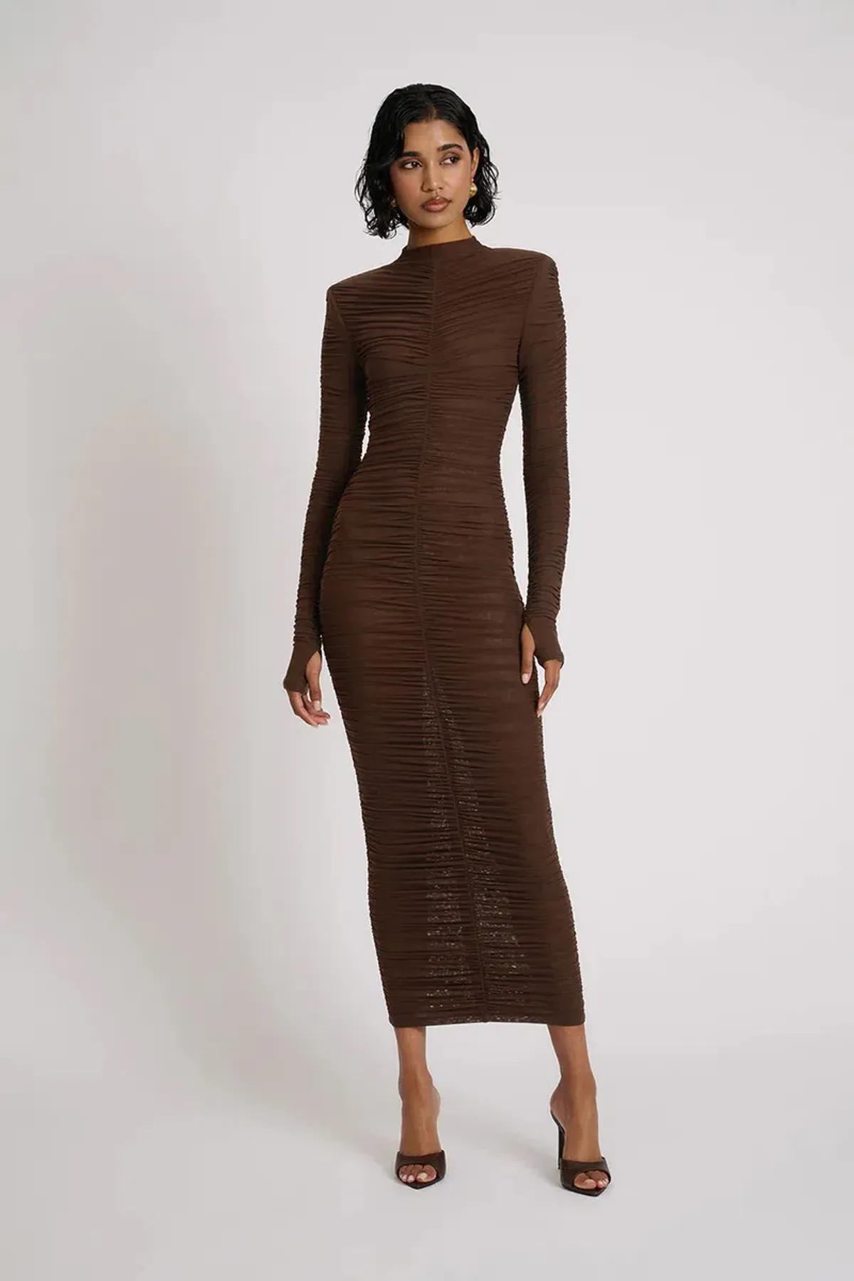 Eliya The Label Melissa Midi Dress Brown Size 8 - Image 2