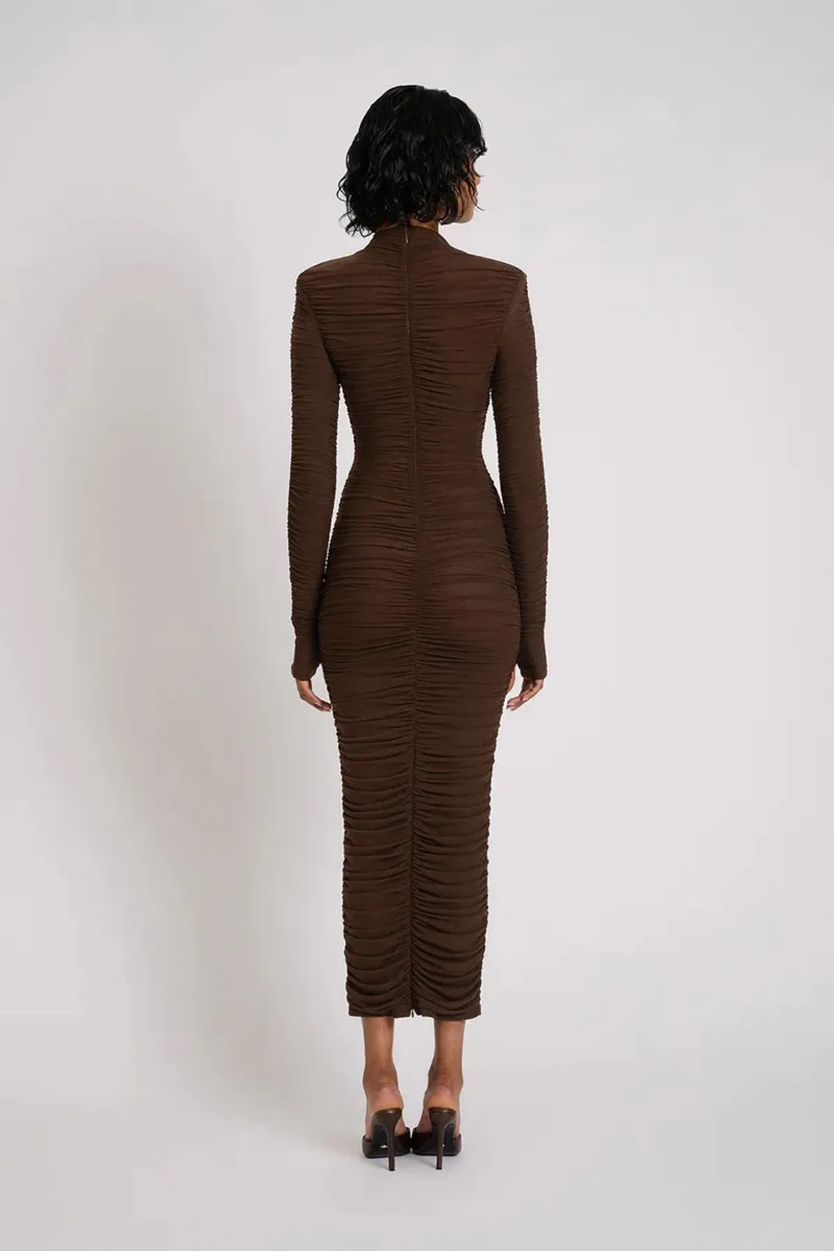 Eliya The Label Melissa Midi Dress Brown Size 8 - Image 4