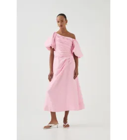 Aje Cadence Ruched Midi Dress in Ballerina Pink Size L / AU 12 for rent on The Volte - image 1