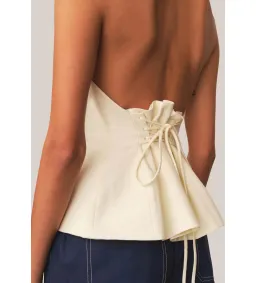 Tae Park Sculpted Halter Top Ivory Size S AU 8 for rent on The Volte - image 7