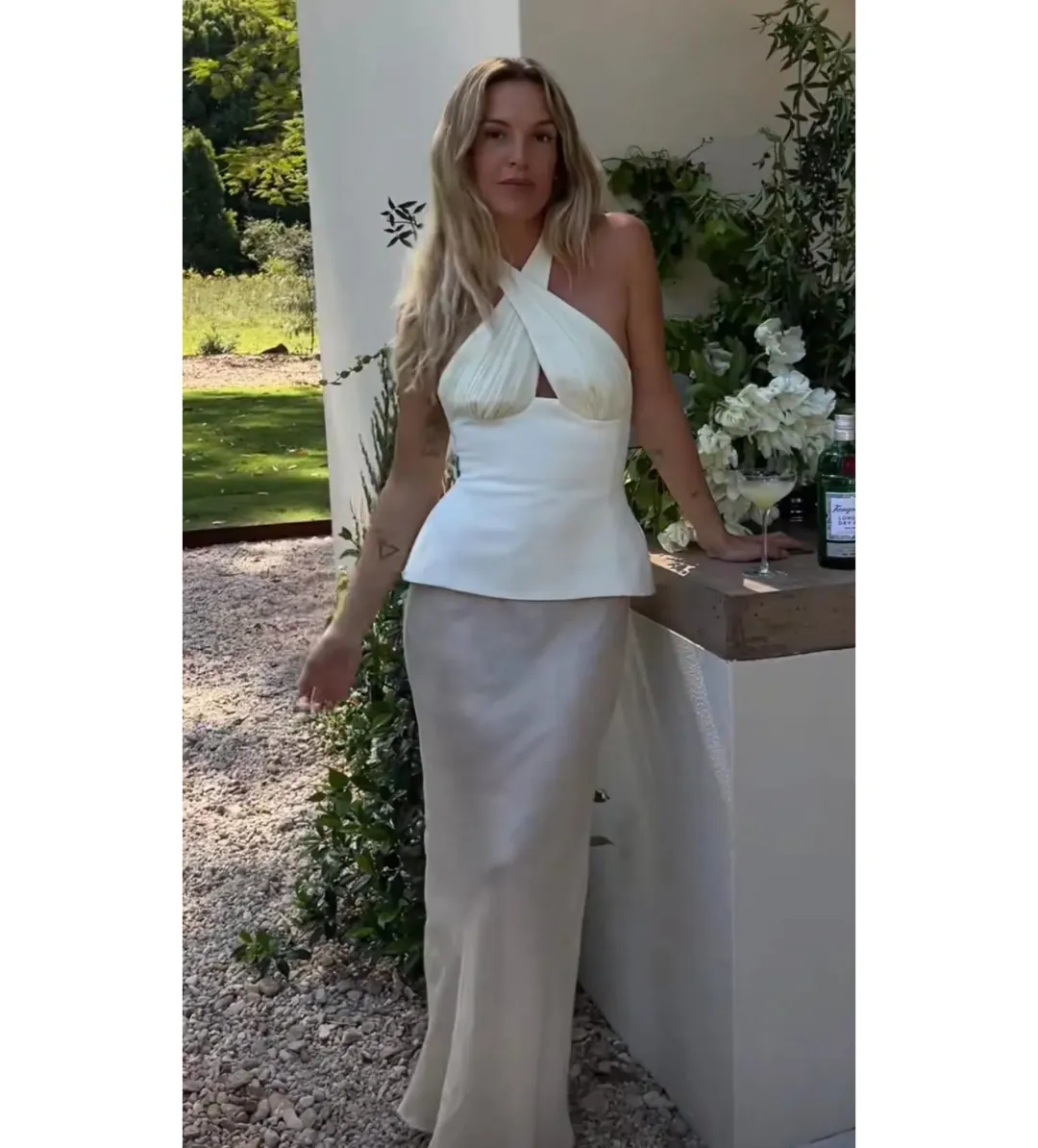 Tae Park Sculpted Halter Top Ivory Size S AU 8 for rent on The Volte - main image