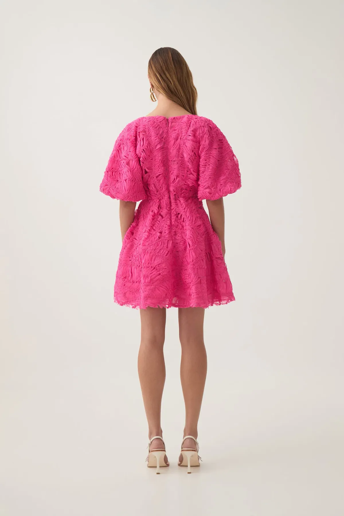 Aje Florential Mini Swing Dress in Azalea Pink Size 16 - Image 3