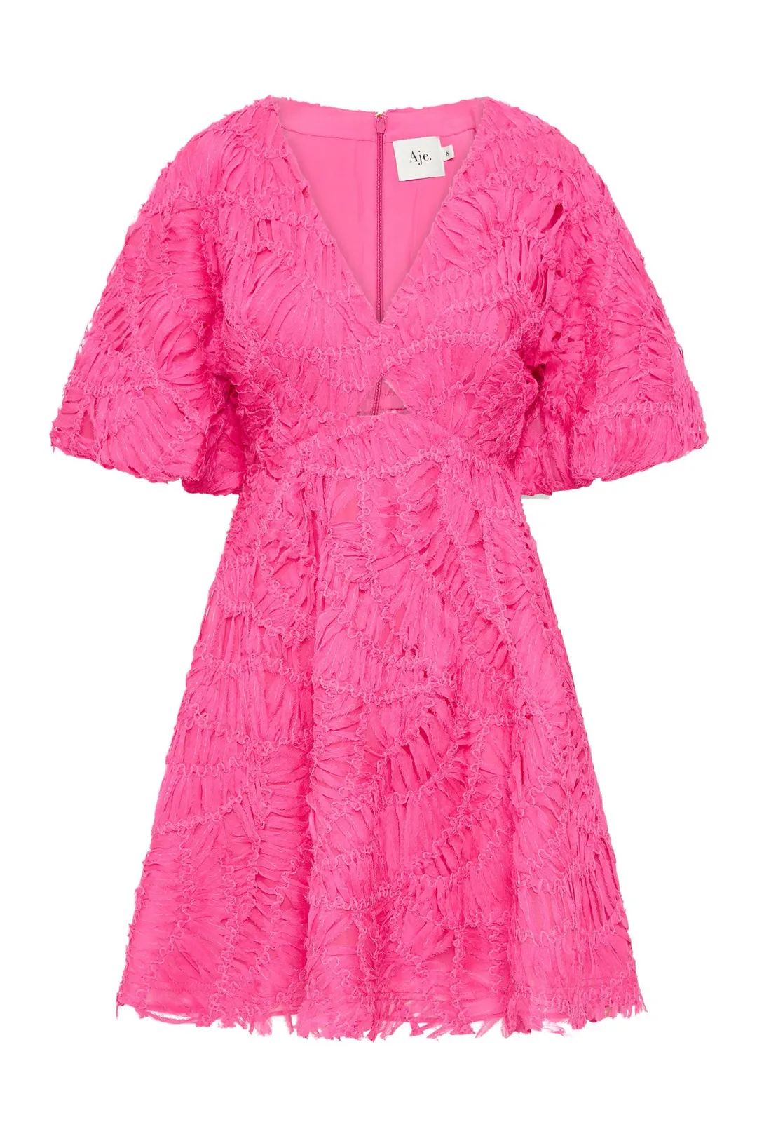 Aje Florential Mini Swing Dress in Azalea Pink Size 16 for rent on The Volte - main image