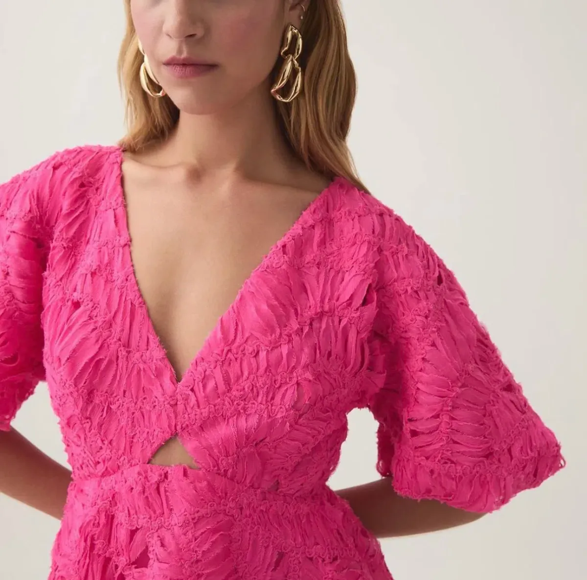 Aje Florential Mini Swing Dress in Azalea Pink Size 16 - Image 4